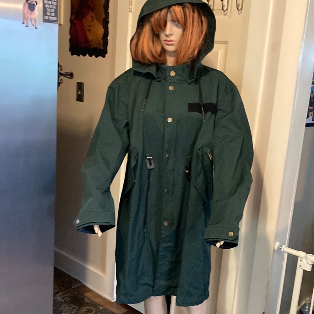 Zara grupo inditex dark green coat size M